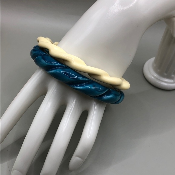 Bundle 10 vintage acrylic skinny slim bangle bracelets stack layer geometric + - Picture 15 of 15